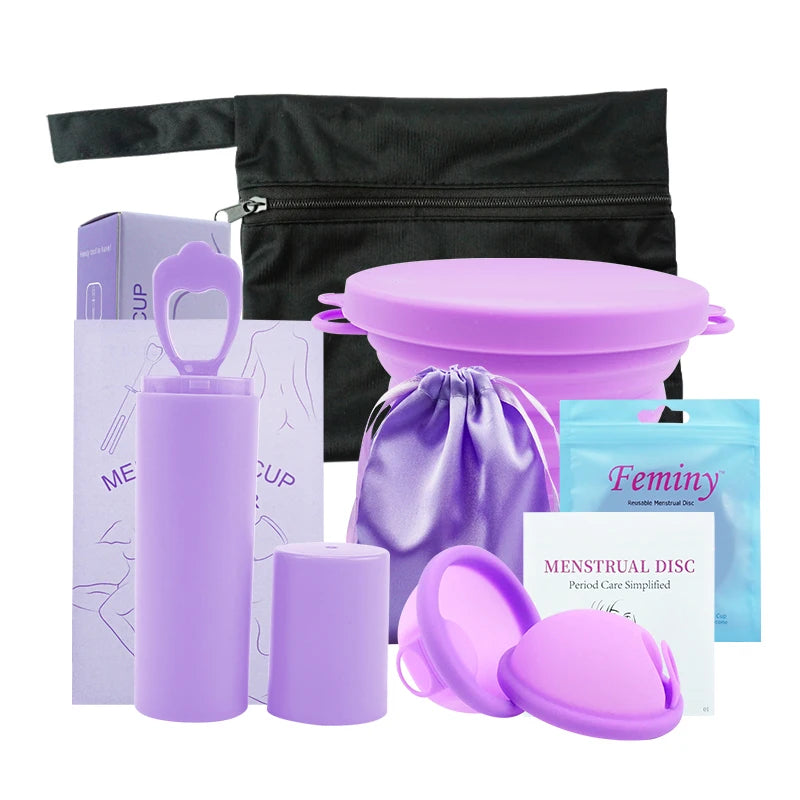 Kit Coupe Menstruelle + Applicateur & Boîte de Stérilisation